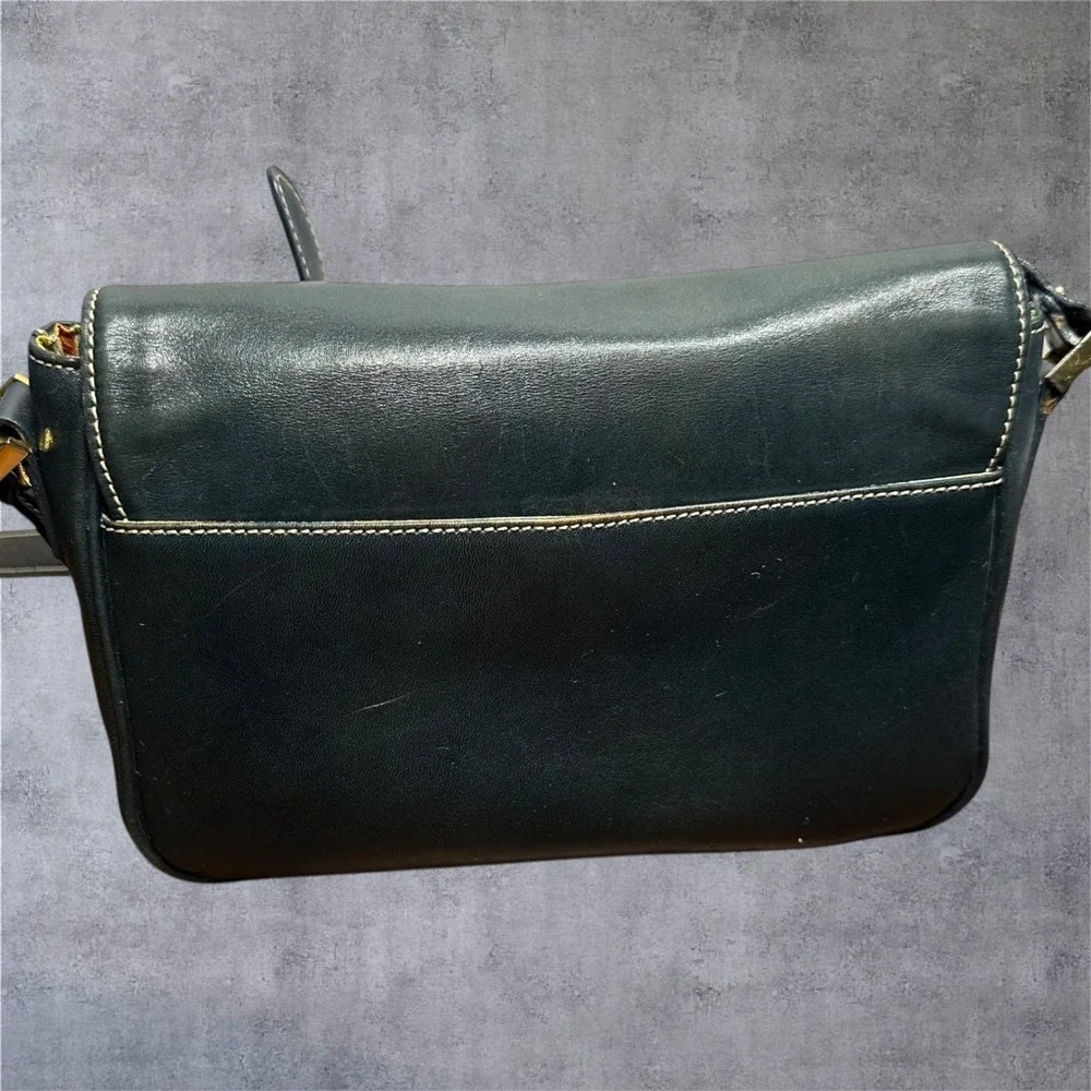 Monsac‎ Leather Satchel Bag Womens Medium Teal Green Buckle Crossbody